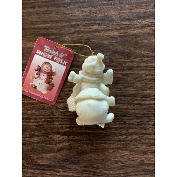 Don Mechanic Christmas Crafting Project Paint a Snowman Ornament 3.25” - Picture 2 of 7